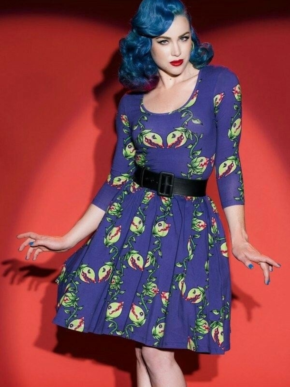 Pinup Couture Venus Flytrap Purple Dress